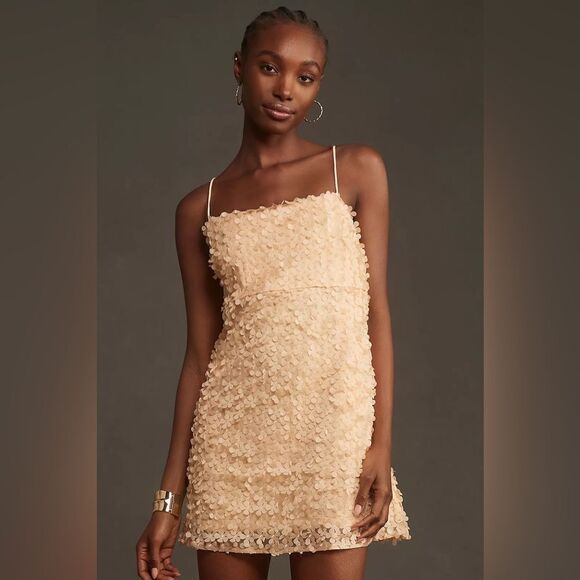 Anthropologie Dresses & Skirts - By Anthropologie 3D Floral Embellished Mini Dress NWT